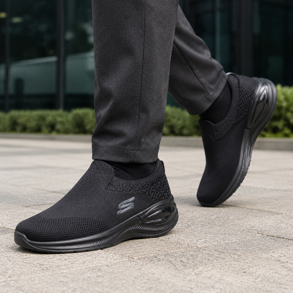 Black Air Flex l Comfort Walk Skechers