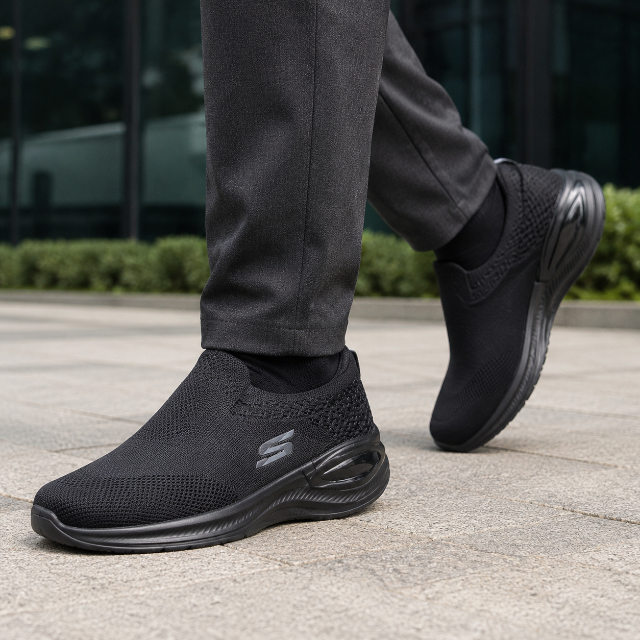 Black Air Flex l Comfort Walk Skechers