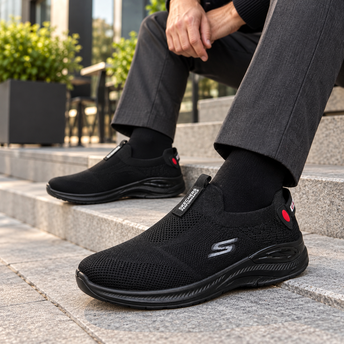 Black Air Flex | Comfort Walk Skechers